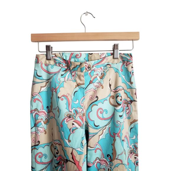 Trina Turk Retro Floral Paisley Print Bootcut Pants Size 2 - Picture 2 of 9